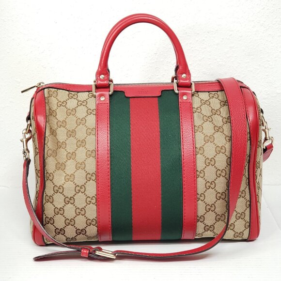 Gucci Boston Medium Canvas Crossbody and Shoulder Bag 650-092625 - Picture 1 of 14